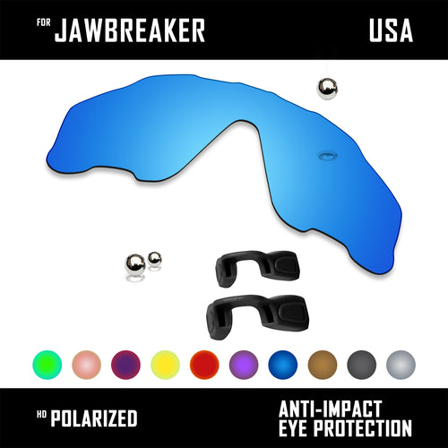 Anti Scratch Polarized Replacement Lens&Rubber Kits for-Oakley Jawbreaker OO9290