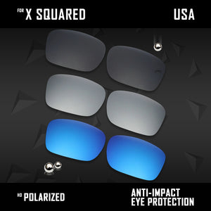 Anti Scratch Polarized Replacement Lenses for-Oakley X Squared OO6011 Options