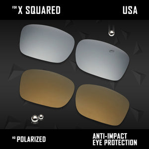 Anti Scratch Polarized Replacement Lenses for-Oakley X Squared OO6011 Options