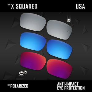 Anti Scratch Polarized Replacement Lenses for-Oakley X Squared OO6011 Options